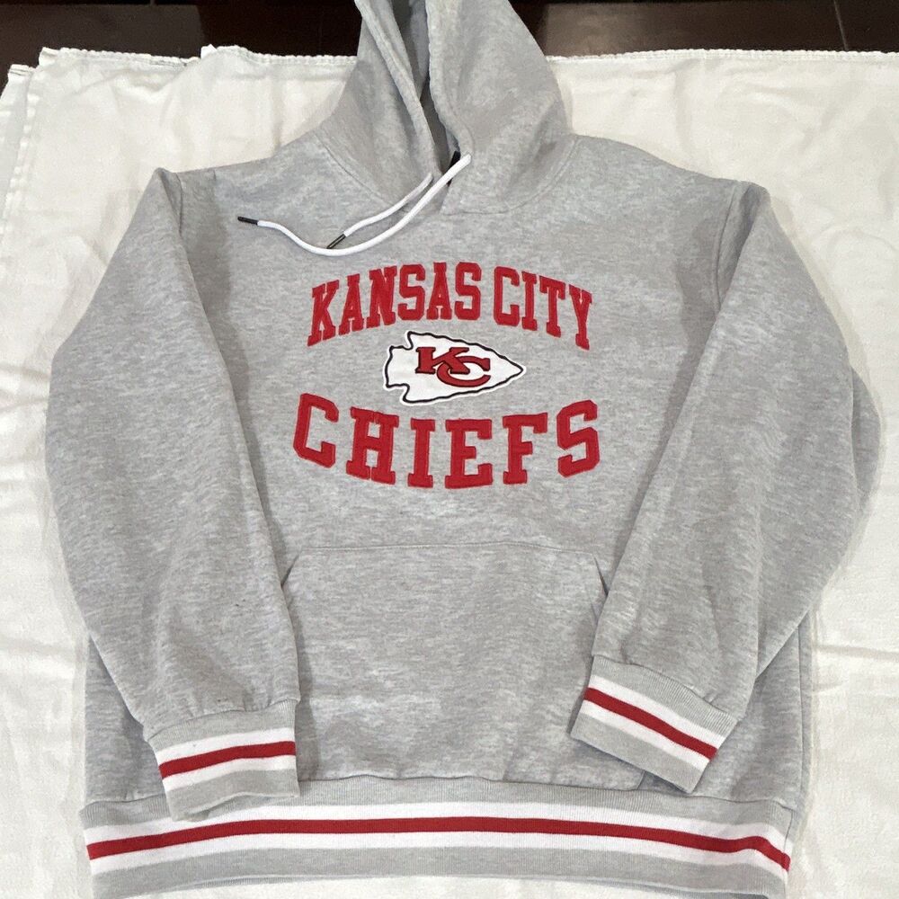 NFL Team Apparel Kansas City Chiefs Gray Pullover Hoodie Sweatshirt XL - Picture 1 of 11